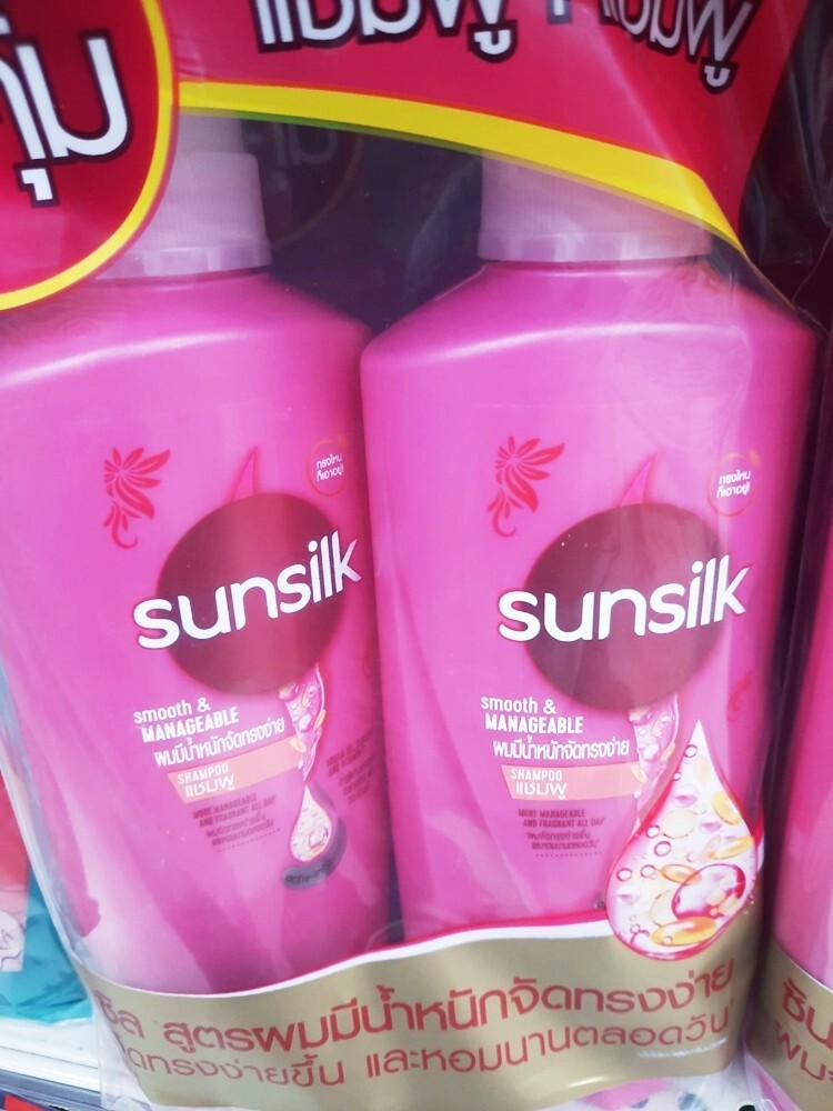 3X Sunsilk Shampoo 400 ml Smooth Manageable Pink Health Care Hair