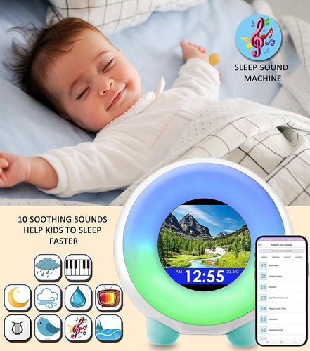 ZOOPOND Full-Color Mobile Display Alarm Clock for Kids, GRO Clock, Sound Machine - Picture 14 of 27