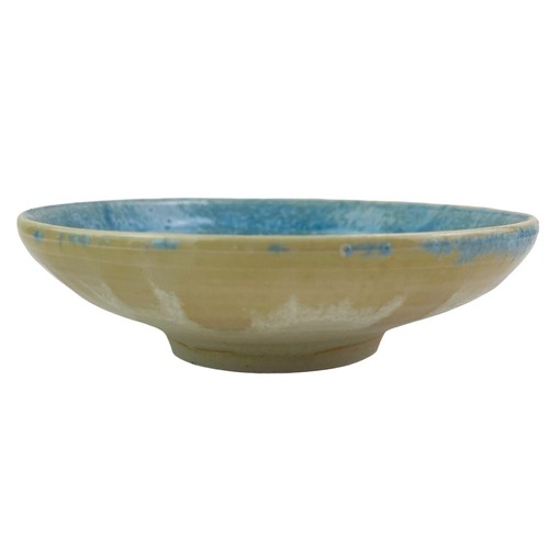 Studio Kunst Keramik Kristall Schmuck Schale Schüssel Künstler signiert blaue Glasur 5,5" - Bild 11 von 17