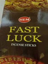 HEM Incense Sticks.  120ct box FAST LUCK