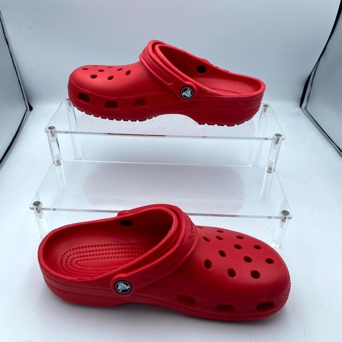 Crocs Classic Kids J6 Clog Comfort Red Casual Ankle Strap Round Toe Slip-On Shoe