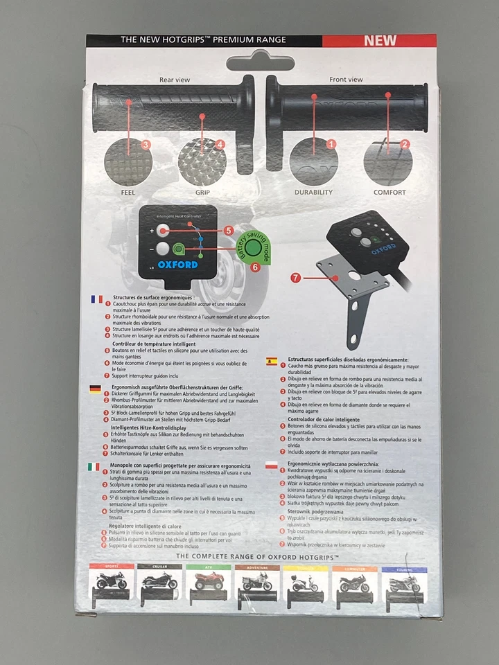 OXFORD Heizgriffe OF691 Hotgrips Premium Touring 22mm Batteriesparmodus 5 Stufen - Bild 3 von 4