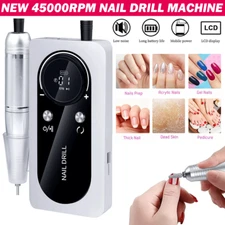 Electric 45000RPM Rechargeable Nail Drill Machine LCD Low Noise Polish Kit WD001