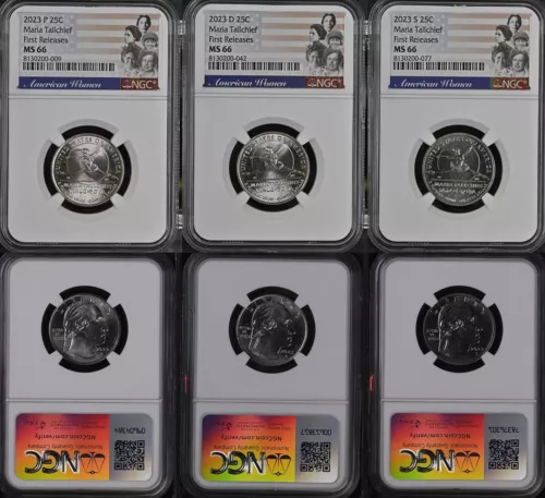 2023 P D S Maria Tallchief 25c NGC MS 66 American Women Quarter FIRST RELEASES