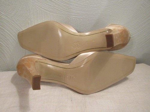 Versani gold satin ankle strap bling buckle heels pumps shoes 7.5 B NWOT - Picture 8 of 9
