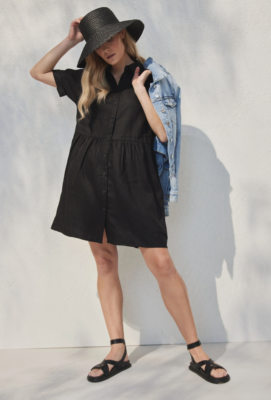 linen chocolate dress Halvar Linen Maxi Dress Brown Espresso