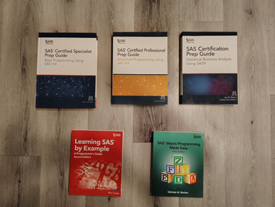 LOT: SAS Certification Prep Guides + Learning SAS by Example + SAS Macro