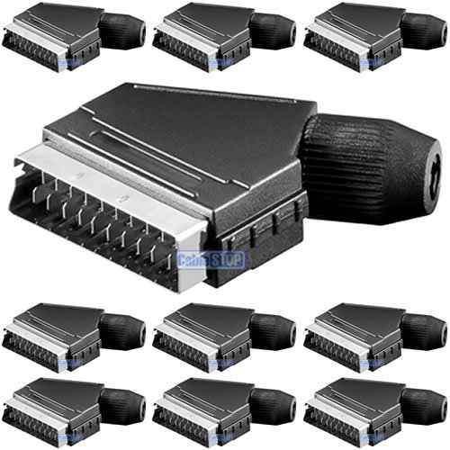 SCART PLUG CONNECTOR ASSEMBLY CRIMP TYPE Packs of 1, 2, 5, 10 FREE UK DELIVERY - Picture 4 of 8