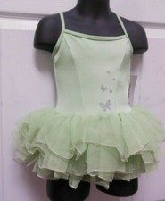 Mirella Camisole Ballet Dance Dress attched tutu Girls szs Lt Green M249C