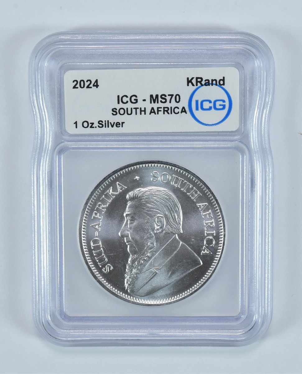 2024年 南アフリカ　クルーガーランド銀貨 PCGS MS70 1KR/１oz 2024 South Africa Krugerrand Silver 1 Oz MS70 ICG | eBay