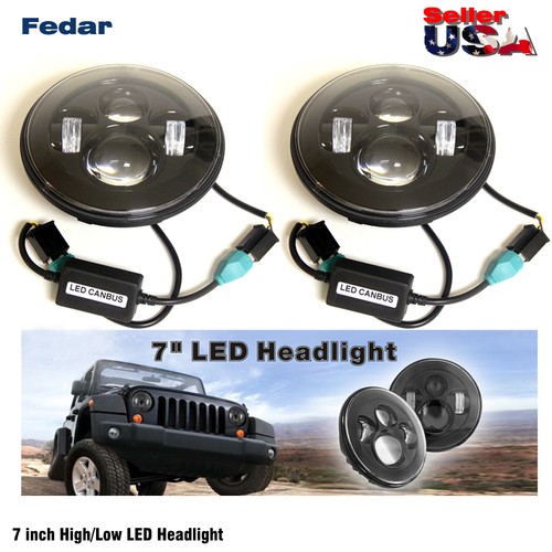 2pcs 7 inch 40W Halo Ring LED Headlight Driving Lights For 1955-1983 Jeep Cj-5 - Picture 3 of 4
