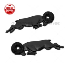 2pcs Black 3D Leaping Ram Body Fender Badge Emblem Nameplates for Ram Dodge