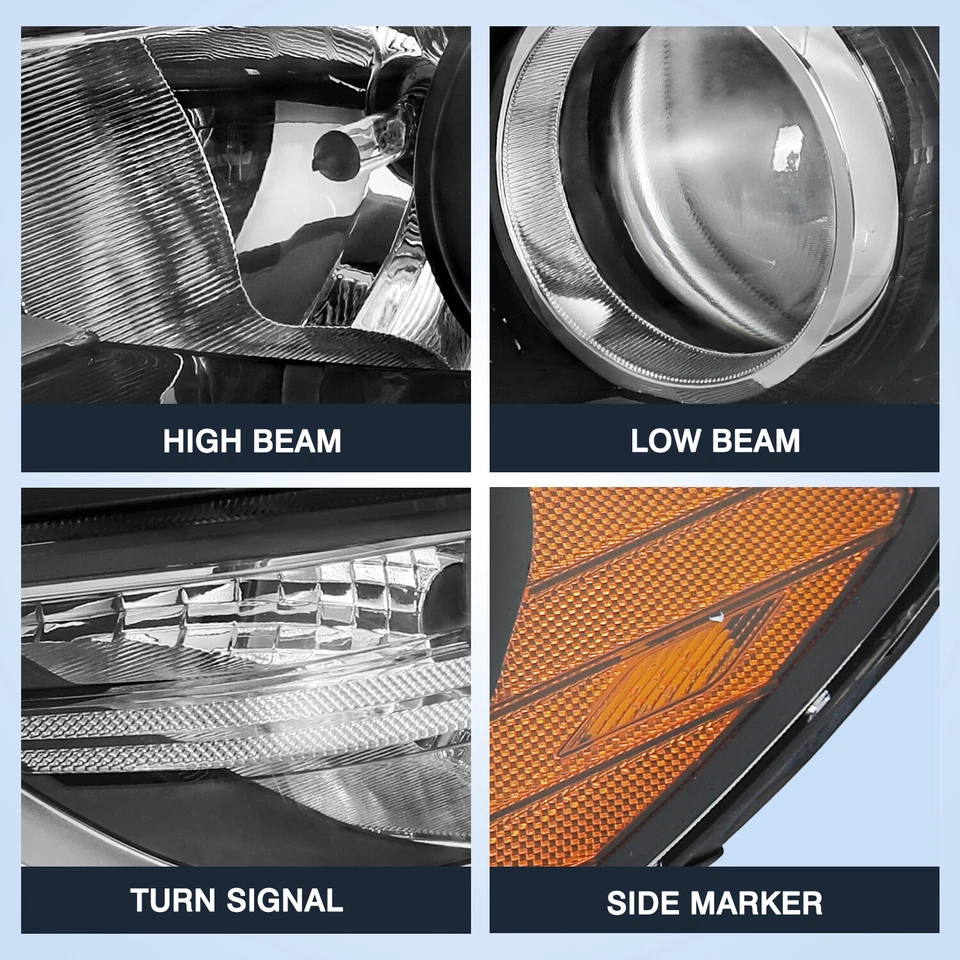 Conjunto de faros proyectores izquierda y derecha con bombillas para Hyundai Elantra 2017 2018 Foto 3 de 4