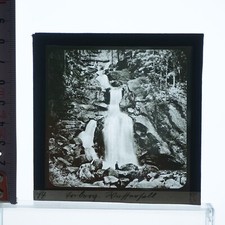 Fotoplatte 1920-1930 Glas Positiv Dia 85mm ▢ Triberger Wasserfall - Unterer Fall
