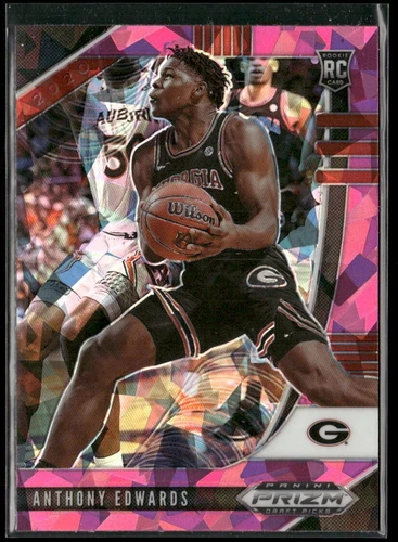 2020-21 Panini Prizm Draft Picks #1 Anthony Edwards Rookie RC Pink Ice
