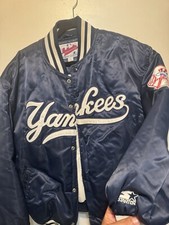 VTG Starter New York Yankees Men's Jacket World Series Patch Sz L Rare Oop