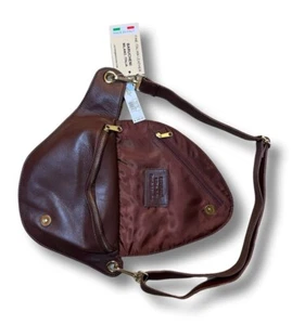 Brun CROSSBODY GENUINE ITALIAN Sac en cuir pour épaule ITALY BARUCHENI NEW