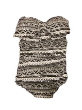 Rue Blue  Black  White Halter 1 Pc Swimsuit  Plus Size 2X  NWOT
