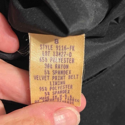 Donna Degnan schwarz Langarm Shiftkleid hinten Reißverschluss Größe 8 gebraucht - Bild 6 von 9