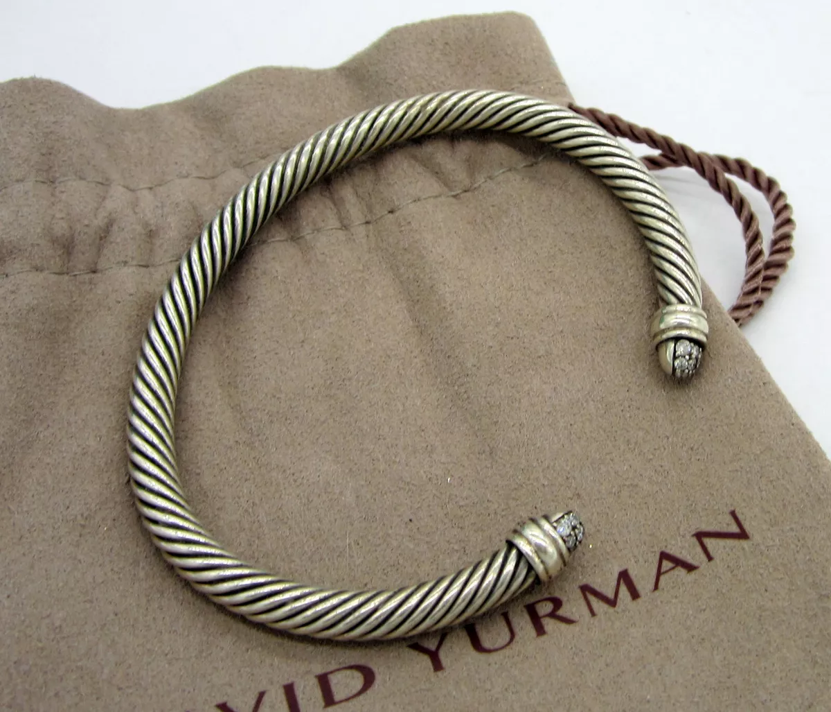 DAVID YURMAN 5 MM Sterling Silver 18k Gold White Diamond Classic