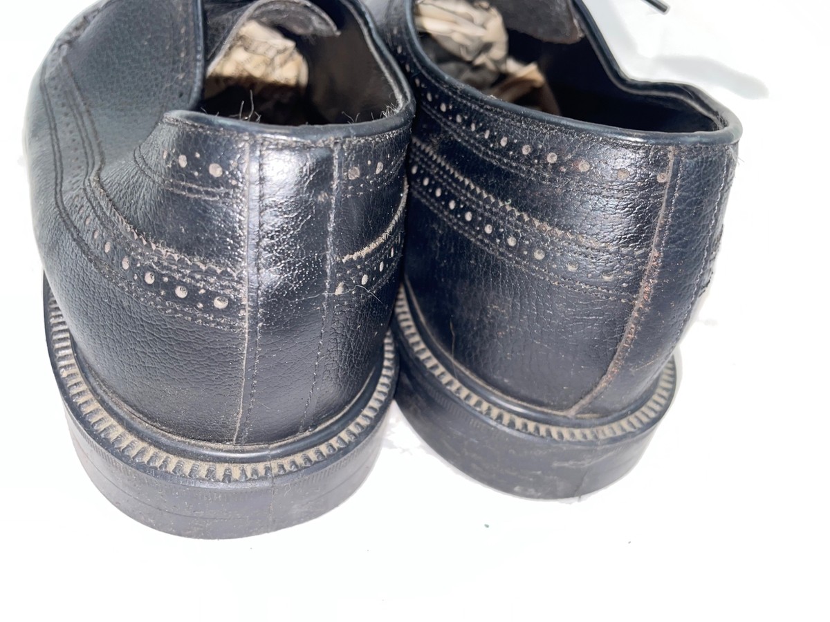 Vintage 1970s SEARS Genuine Black Leather Dress Wingtips Brogues Oxfords 9.5 43 70s Brogue Shoes Mens - Etsy main image 4