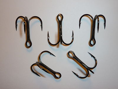 (100) VMC REGULAR-SHANK 1X TREBLE HOOKS (SIZE 3) BLACK (9650BN) BULK 9650 