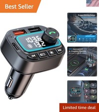 Portable Bluetooth Car Adapter with 7 Color LED  Fast Charging Dual Ports