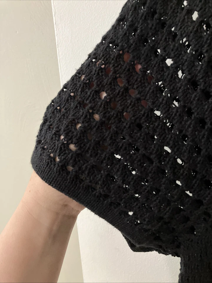 Suéter de manga corta para mujer Nine West negro talla grande Foto 2 de 4