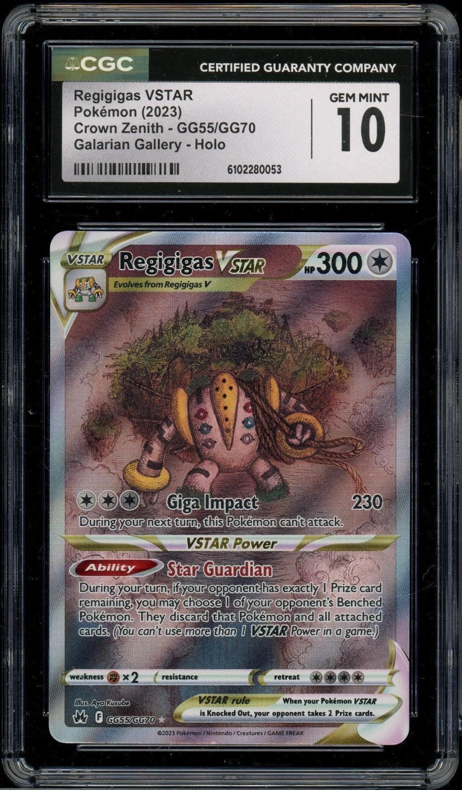 2023 Pokemon Crown Zenith GG55 Regigigas VStar Galarian Gallery CGC 10 Gem Mint