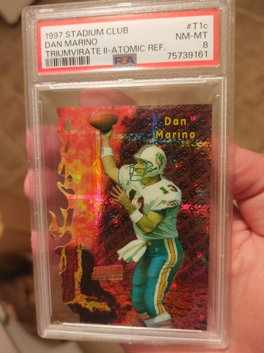 1997 Topps Stadium Club Triumvirate Atomic Refractor Dan Marino PSA8 Nice RARE