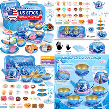 Tea Party Set for Little Girls, 49PCS Princess Tea Time Toys Including Teaset