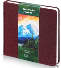 5.5" X 5.5" Watercolor Sketchbook Journal Square Watercolor Notebook Cold Press
