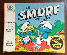 Vintage 1982 THE SMURF CARD GAME by Milton Bradley Giant Size Cards Complete/430