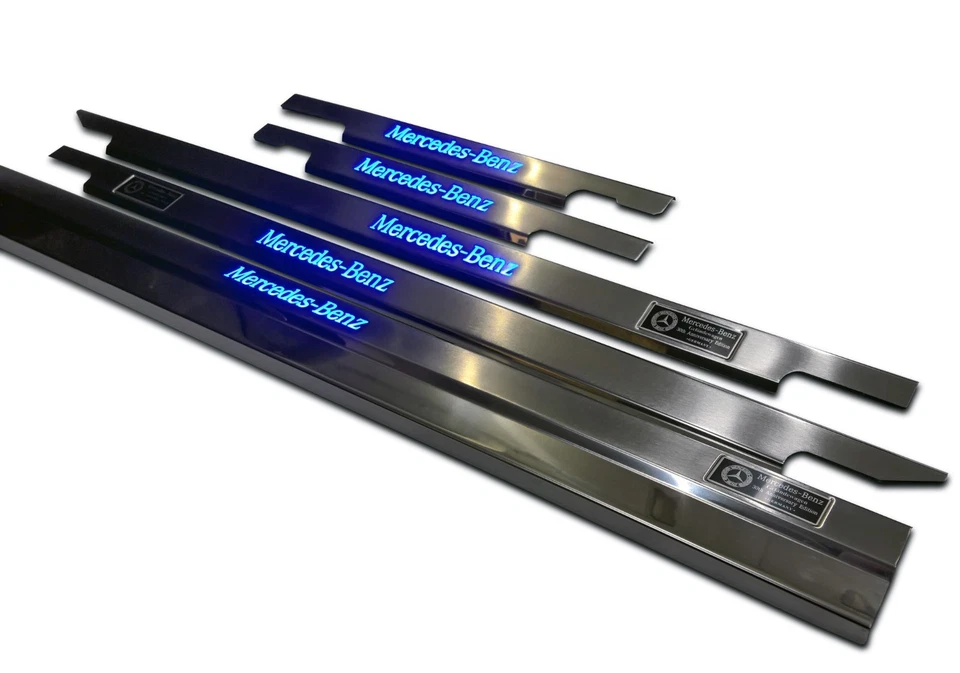 Alféizares de puerta LED clase G cromados W463 Mercedes-Benz estilo G Wagon G63 G500 G65 5 piezas Foto 4 de 4