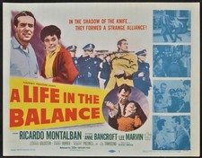 A LIFE IN THE BALANCE 1955 Ricardo Montalban Anne Bancroft, Lee Marvin LOBBY SET