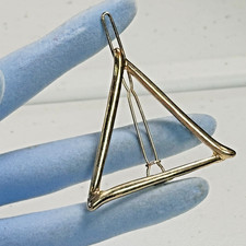 Vintage Large Triangle Hair Clip Gold Tone Openwork Geometric Minimalist Barrett