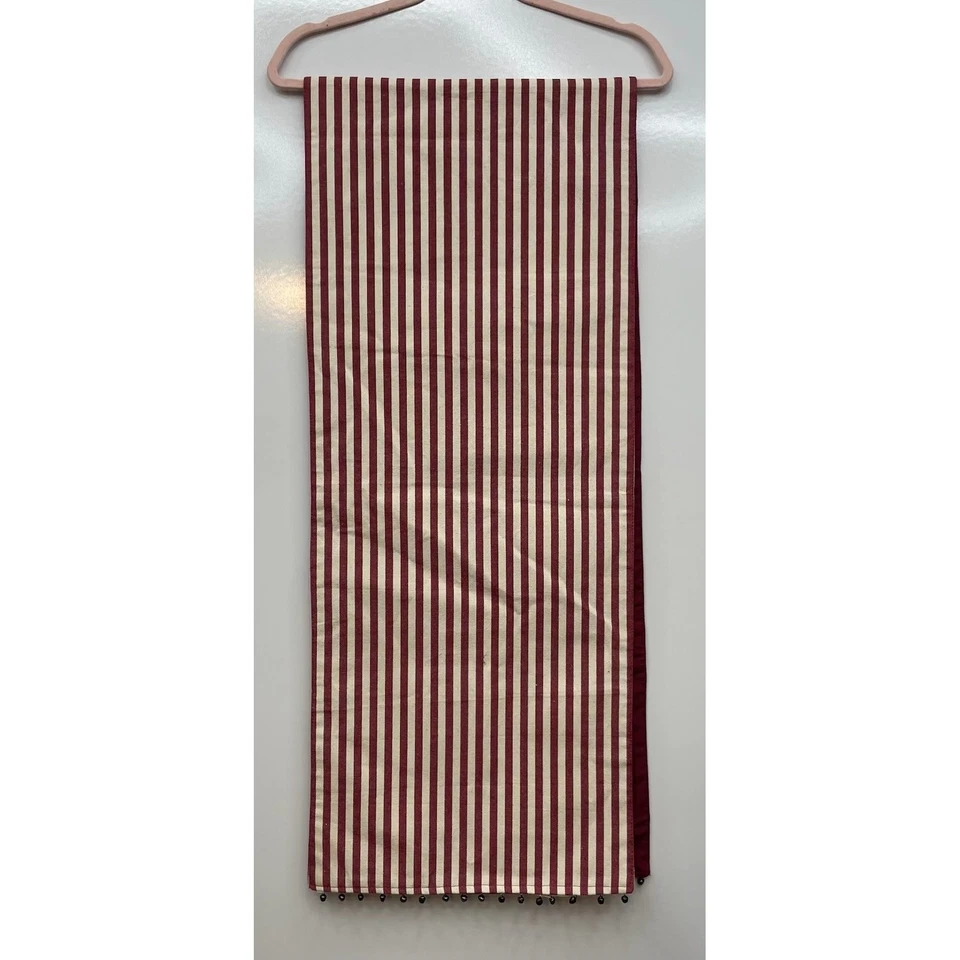 Christmas Table Runner Red White Striped Bells @ End 14"x72" Holiday Decor *Read - Image 3 of 4