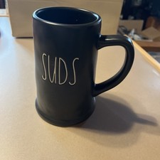 RAE DUNN 20 OUNCE BLACK STEIN "SUDS? MUG CUP