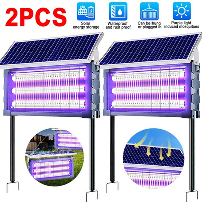 #ad Solar Bug Zapper Outdoor Mosquito Zapper 4500V Waterproof Rechargeable Fly Trap $97.99