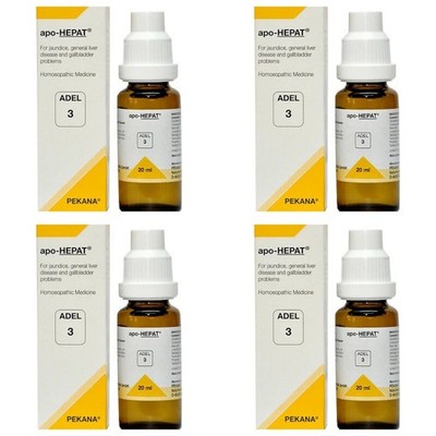 Pack of 4 X Adel Pekana Adel 3 (Apo-Hepat) Drop (20ml) Homeopathy Medicine