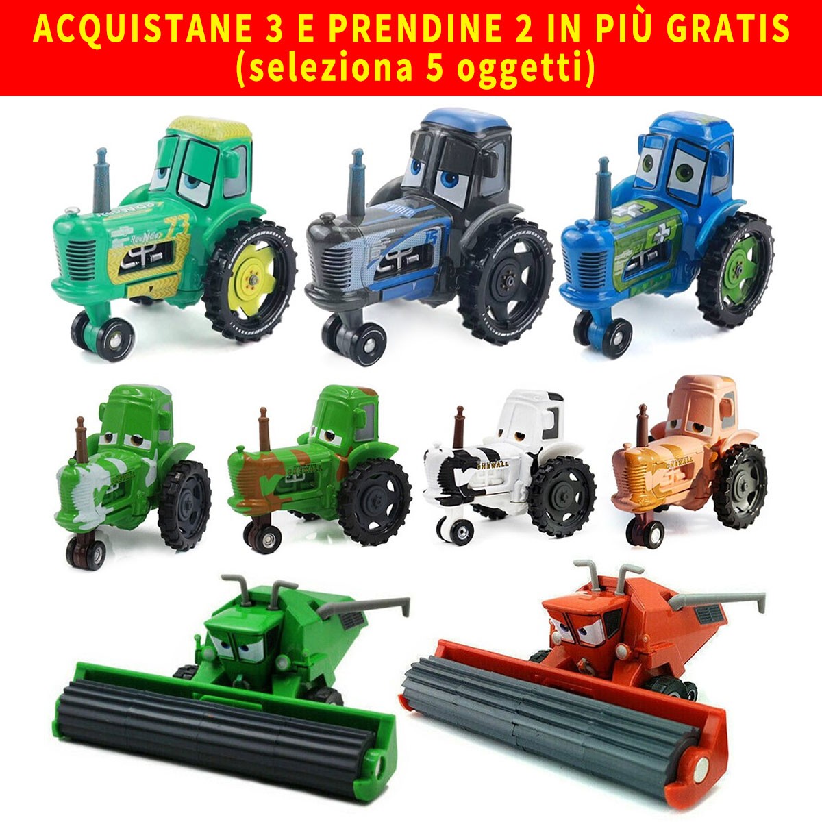 Disney Pixar Cars Frank Harvester trattore mucca 1:55 modellino