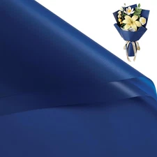 20 Sheets Flower Wrapping Paper - 22.4 x 22.4 inch Pure Royal Blue Water-Resista