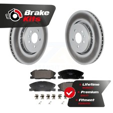 Front Coated Brake Rotor Ceramic Pad Kit For 2014-2023 Dodge Charger Pursuit R T