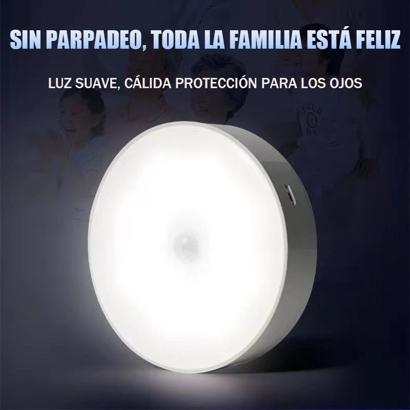 Luz LED con sensor de movimiento recargable