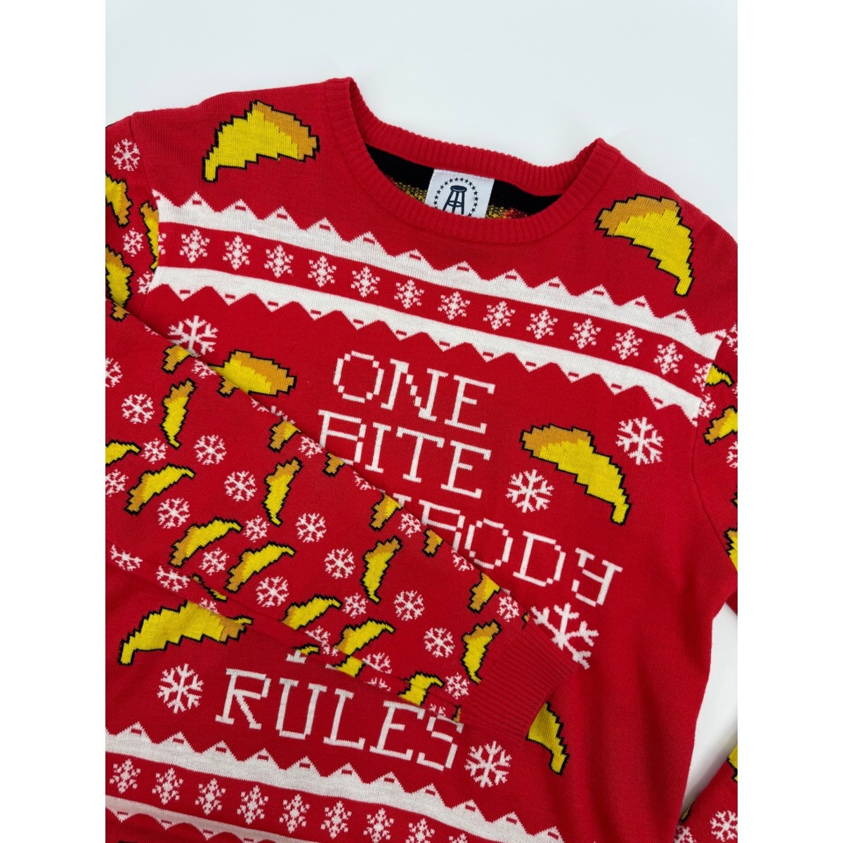 Barstool Sports Ugly Christmas Sweater Mens Large One Bite Pizza