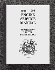 Engine Shop Service Repair Manual Fits 1989 1990 1991 Ford 7.3 Diesel 1988-1993 