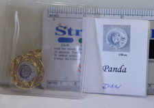 2003 China Panda Platinum 1/20th 50 Yuan w/ 14k Bezel 4.51 Grams Total