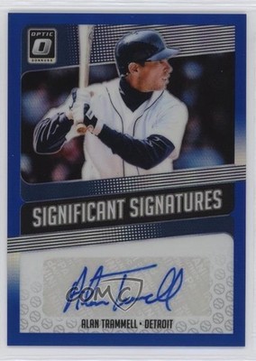2018 Donruss Optic Significant Signatures Blue Prizm 8/50 Alan Trammell Auto hn4