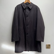 Bugatti Overcoat Black Trench Coat Mac Large 40R Quilt Lined Outerwear See Pics