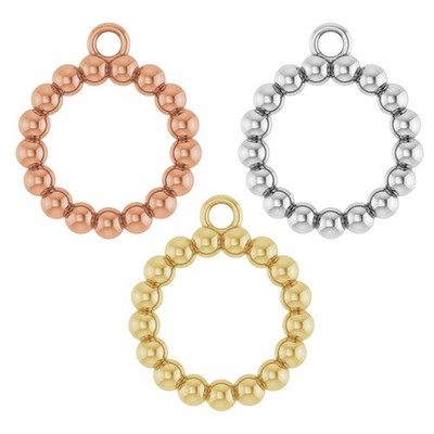 10K 14K 18K Gold, Platinum & Silver Geometric Dangle